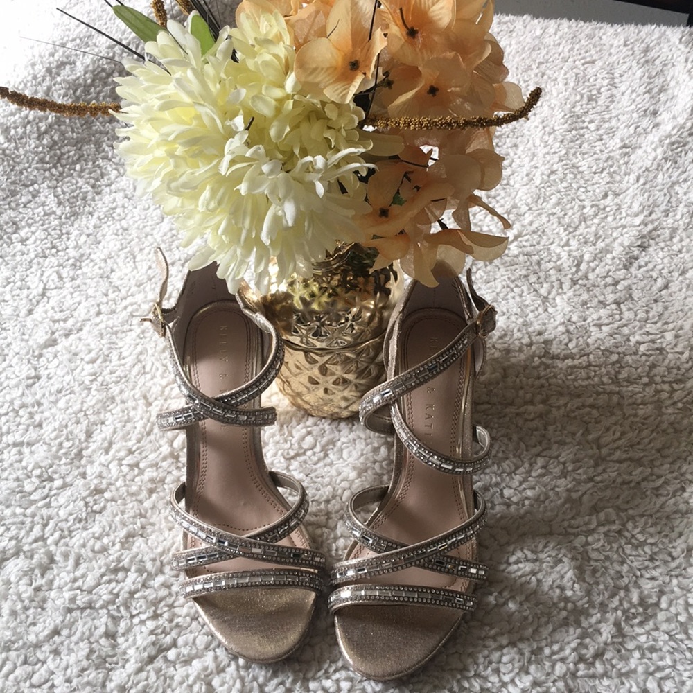 Golden heels.
